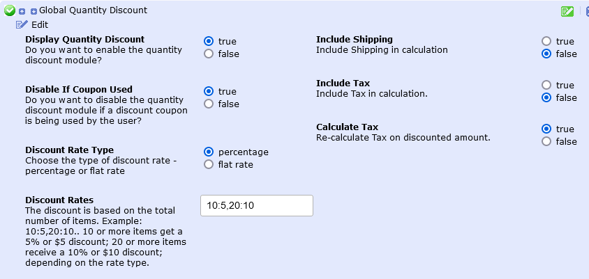 Global Quantity Discount