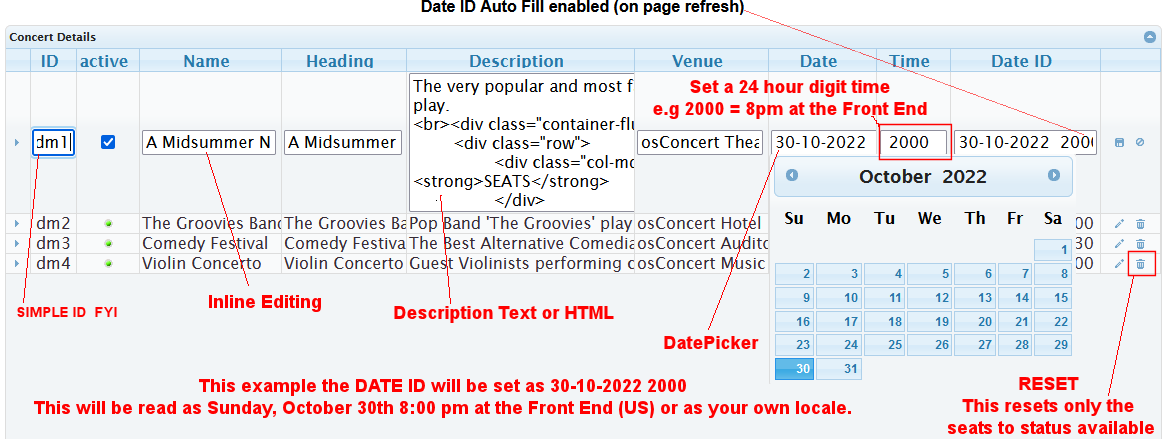 Edit Concert Details