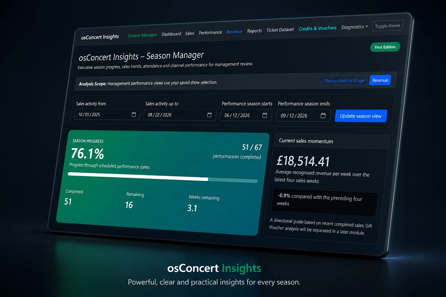 osConcert Insights Season Manager