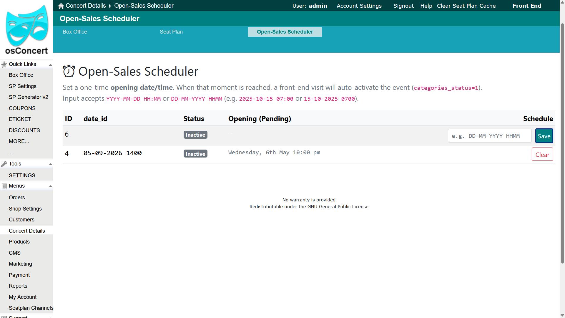Open Sales Scheduler